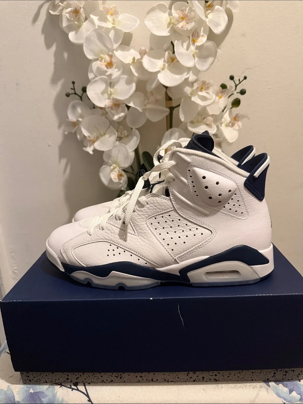 Jordan Men's White & Navy High-Top Sneakers